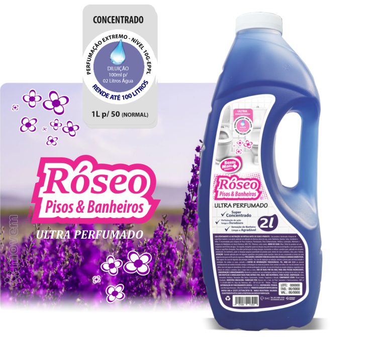 1024 - Limpador Ultra Perfumado Róseo Pisos e Banheiros Movem  02 Litros - PNG