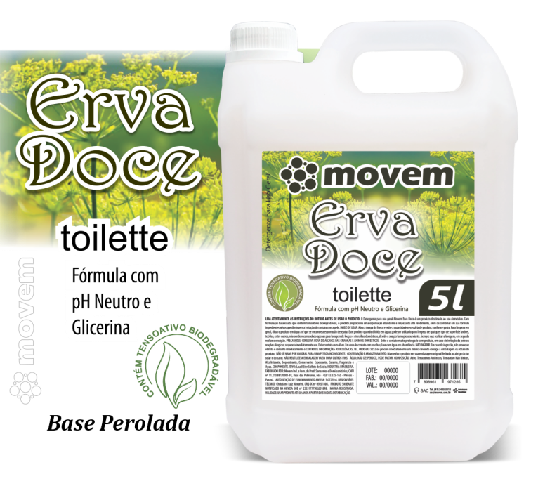 1077 - Movem Toilette Erva Doce Ph Neutro e Glicerina 05 Litros - PNG